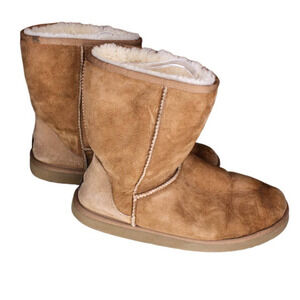 UGG Boots Genuine Sheepskin Brown Slip On Size 10